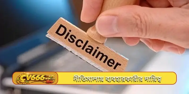 নীতিমালায় ব্যবহারকারীর দায়িত্ব